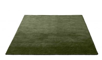 AndTradition The Moor Rug Teppich, quadratisch, olivgrün, hochwertige Textur, für Wohnzimmer und Schlafzimmer.